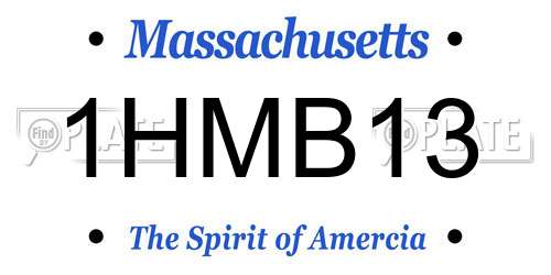 1HMB13 Massachusetts License Plate