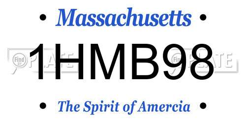 1HMB98 Massachusetts License Plate