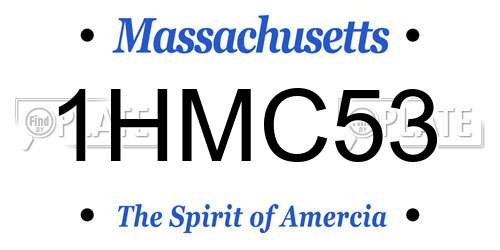 1HMC53 Massachusetts License Plate