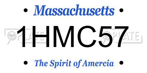 1HMC57 Massachusetts License Plate