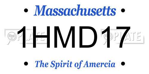 1HMD17 Massachusetts License Plate