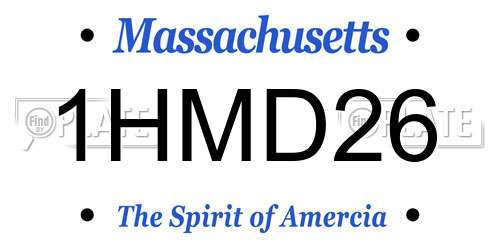 1HMD26 Massachusetts License Plate