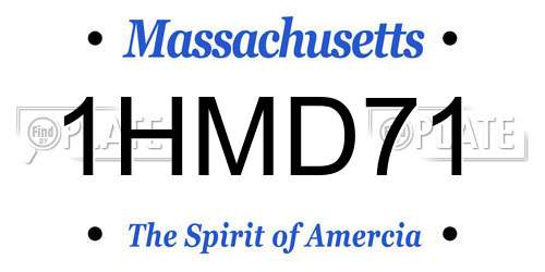 1HMD71 Massachusetts License Plate