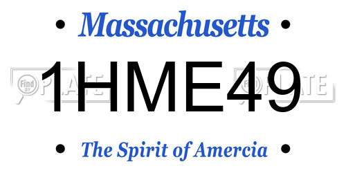 1HME49 Massachusetts License Plate