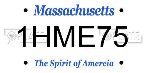 1HME75 Massachusetts License Plate