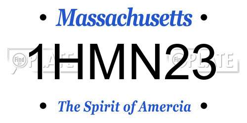 1HMN23 Massachusetts License Plate