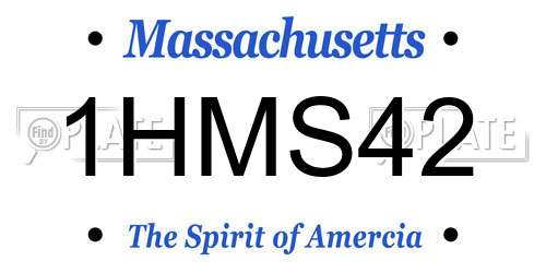 1HMS42 Massachusetts License Plate
