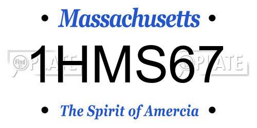 1HMS67 Massachusetts License Plate