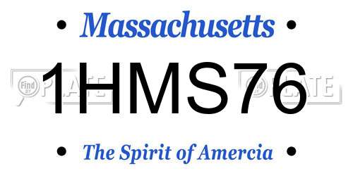 1HMS76 Massachusetts License Plate