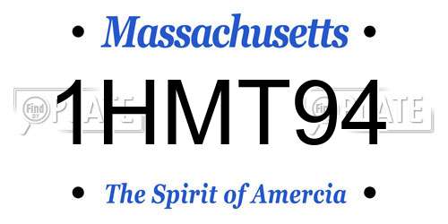 1HMT94 Massachusetts License Plate