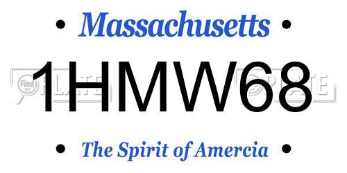 1HMW68 Massachusetts License Plate