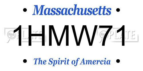 1HMW71 Massachusetts License Plate