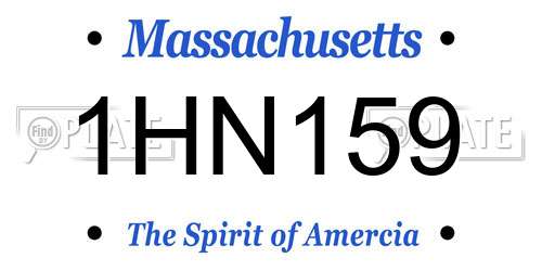 1HN159 Massachusetts License Plate
