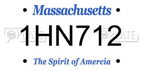 1HN712 Massachusetts License Plate