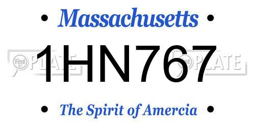 1HN767 Massachusetts License Plate