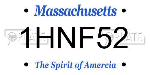 1HNF52 Massachusetts License Plate