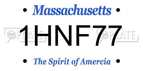 1HNF77 Massachusetts License Plate
