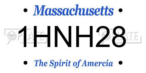 1HNH28 Massachusetts License Plate