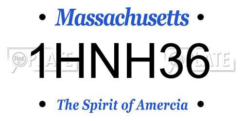 1HNH36 Massachusetts License Plate