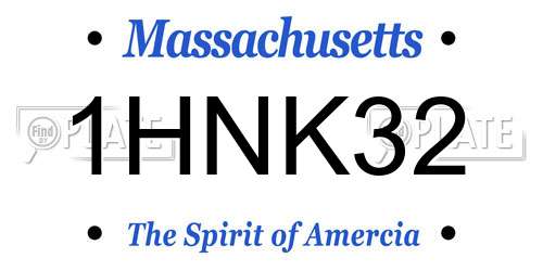 1HNK32 Massachusetts License Plate