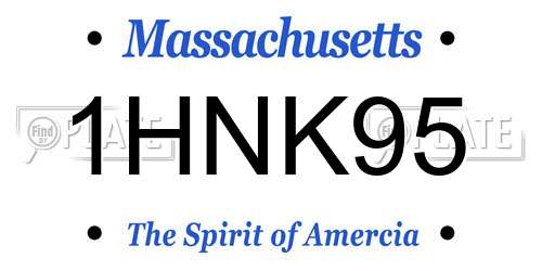 1HNK95 Massachusetts License Plate