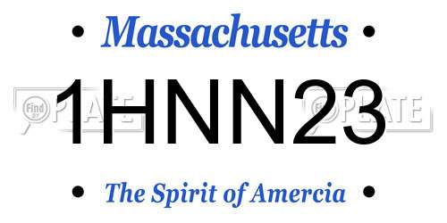 1HNN23 Massachusetts License Plate