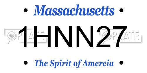 1HNN27 Massachusetts License Plate