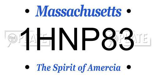1HNP83 Massachusetts License Plate