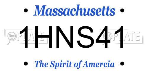 1HNS41 Massachusetts License Plate