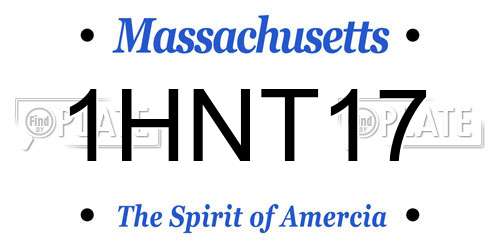 1HNT17 Massachusetts License Plate