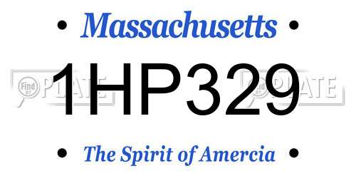 1HP329 Massachusetts License Plate