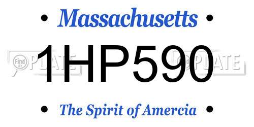 1HP590 Massachusetts License Plate