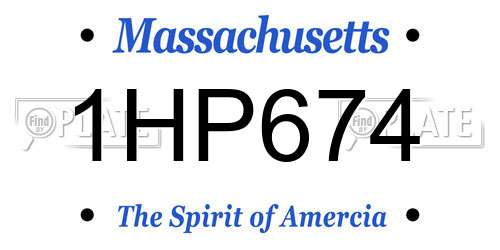 1HP674 Massachusetts License Plate