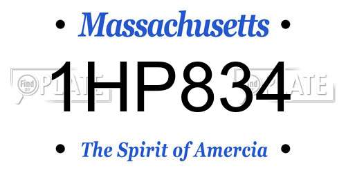 1HP834 Massachusetts License Plate