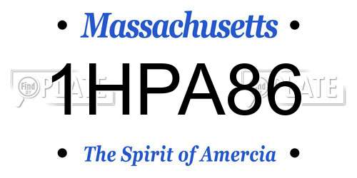 1HPA86 Massachusetts License Plate
