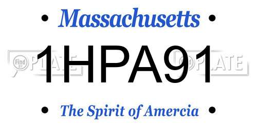 1HPA91 Massachusetts License Plate