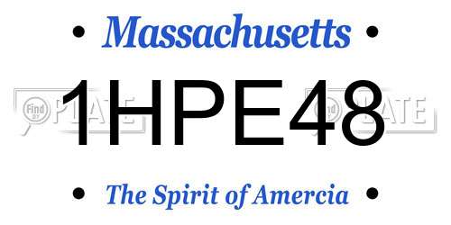 1HPE48 Massachusetts License Plate