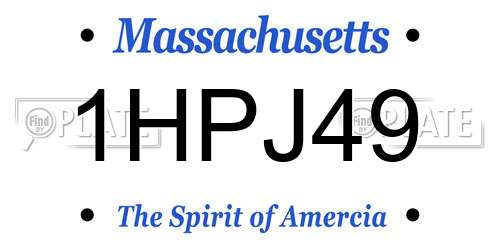 1HPJ49 Massachusetts License Plate