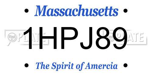 1HPJ89 Massachusetts License Plate