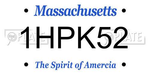 1HPK52 Massachusetts License Plate