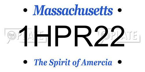 1HPR22 Massachusetts License Plate