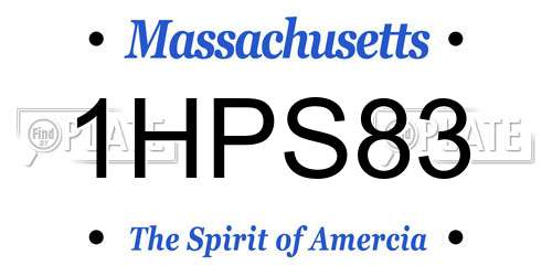 1HPS83 Massachusetts License Plate