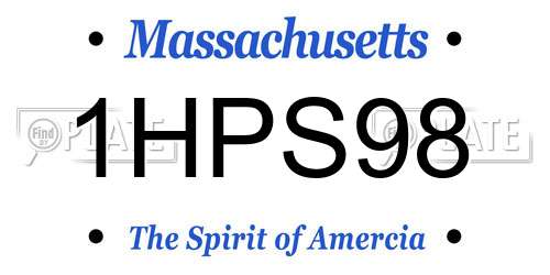 1HPS98 Massachusetts License Plate