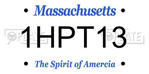 1HPT13 Massachusetts License Plate