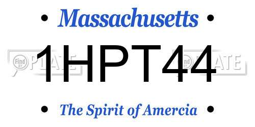 1HPT44 Massachusetts License Plate