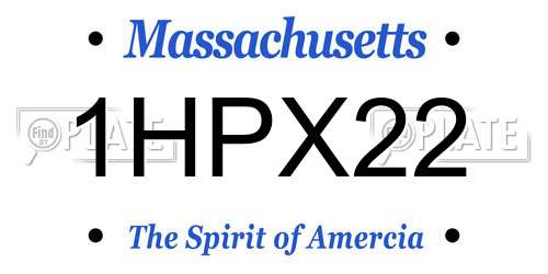 1HPX22 Massachusetts License Plate