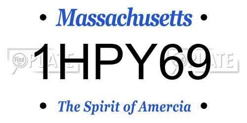 1HPY69 Massachusetts License Plate