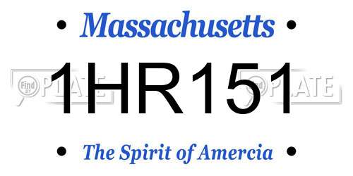 1HR151 Massachusetts License Plate