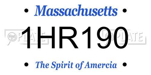 1HR190 Massachusetts License Plate