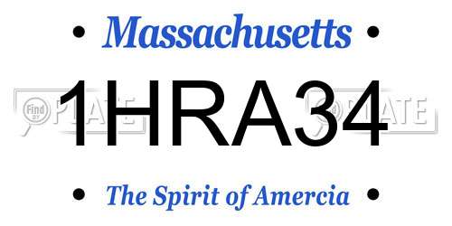 1HRA34 Massachusetts License Plate